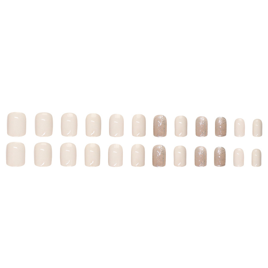 Cream & Chocolate Minimalist Press-On Nails - thumbnail 4