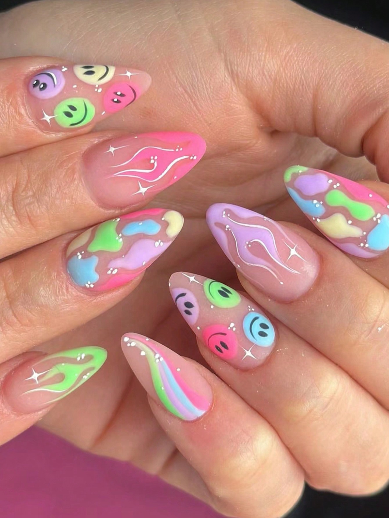 Flame & Smile Face Press-On Nails - thumbnail 2
