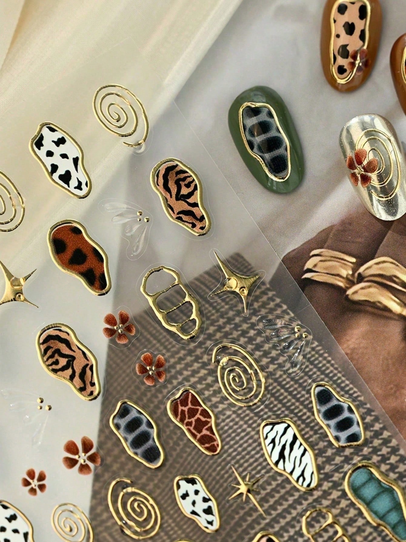 French Leopard Butterfly Nail Stickers - thumbnail 2