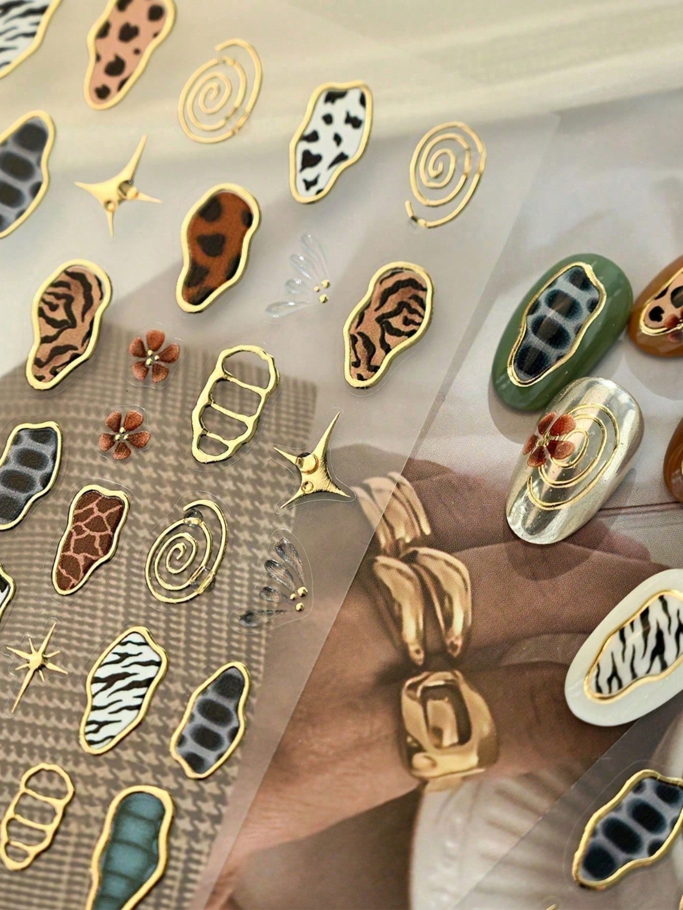 French Leopard Butterfly Nail Stickers - thumbnail 3