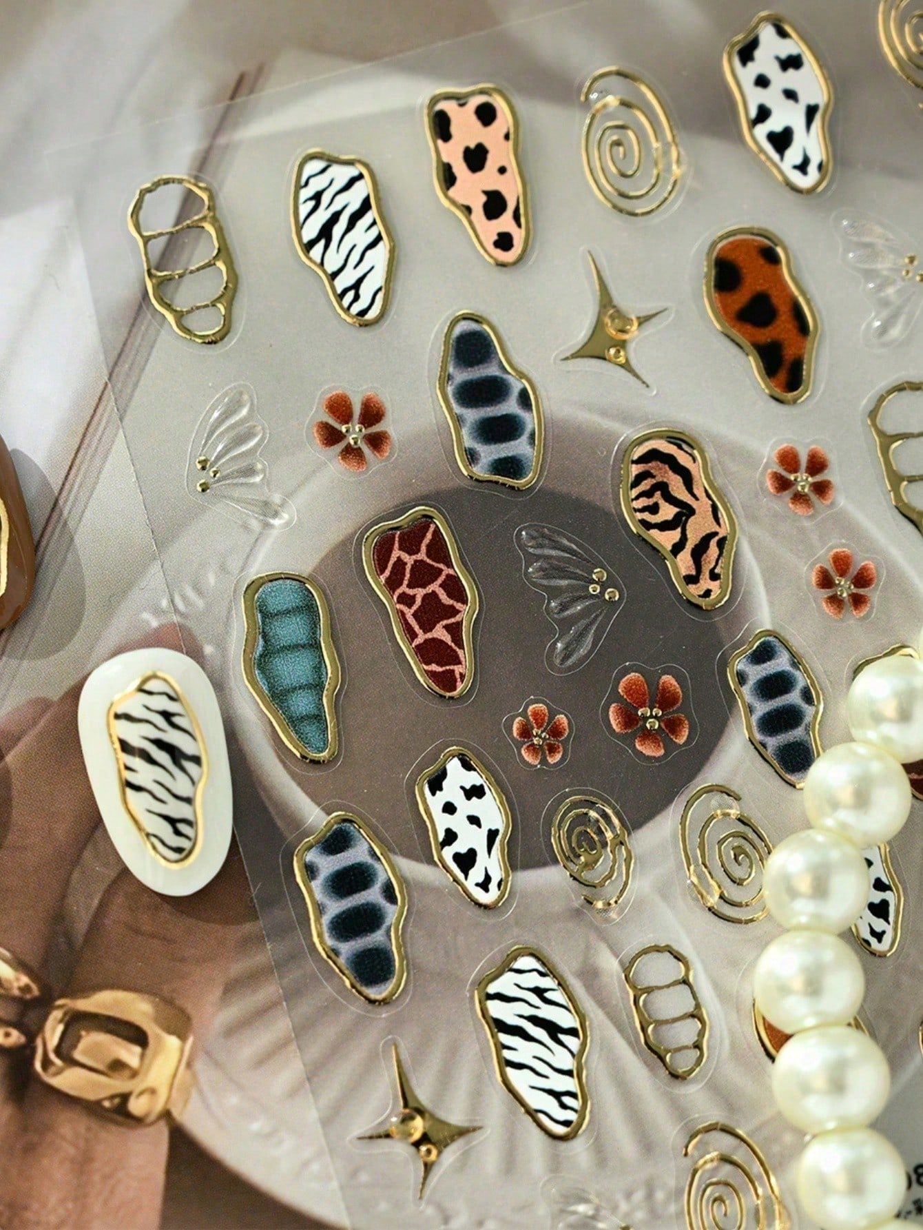 French Leopard Butterfly Nail Stickers - thumbnail 5