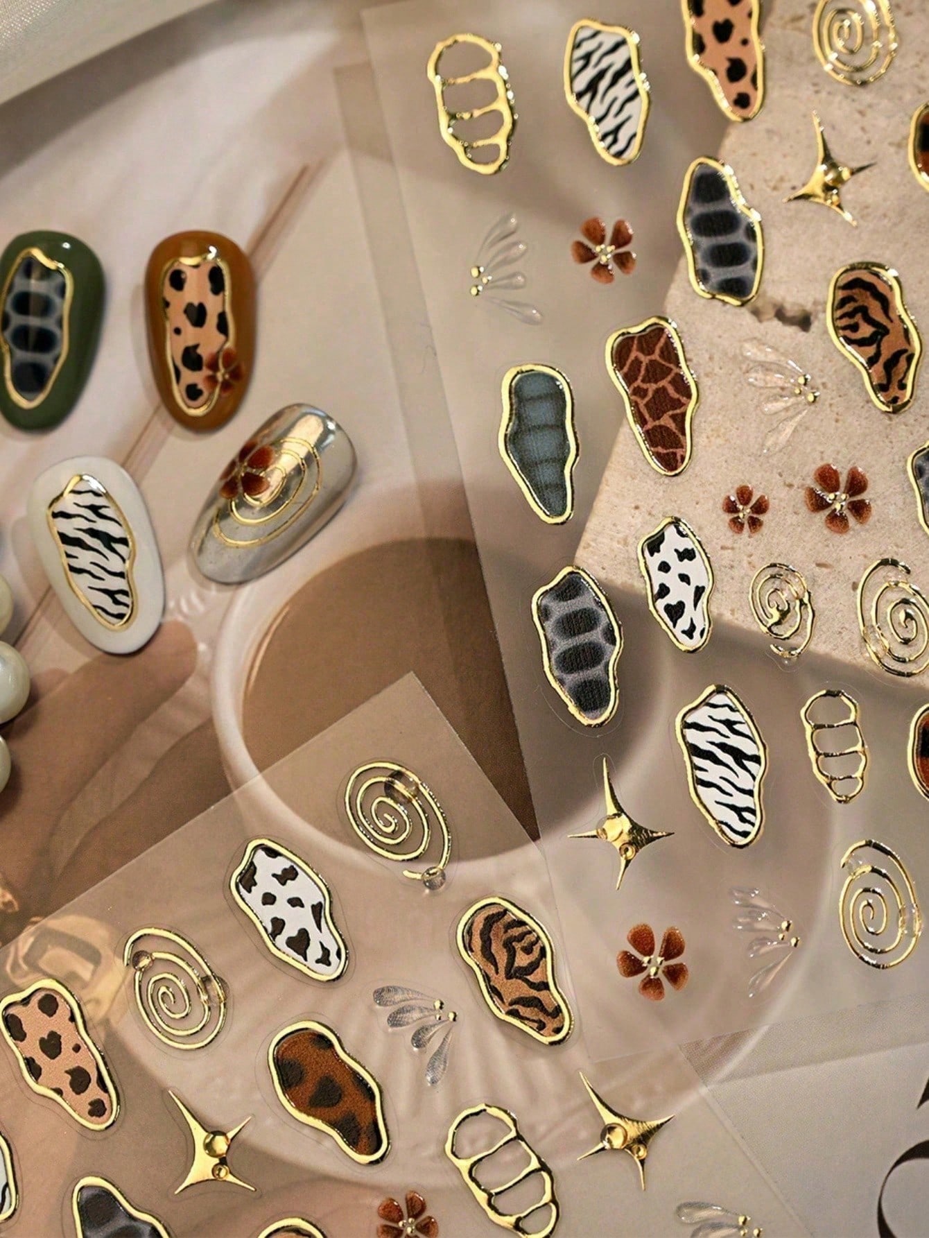 French Leopard Butterfly Nail Stickers - thumbnail 8