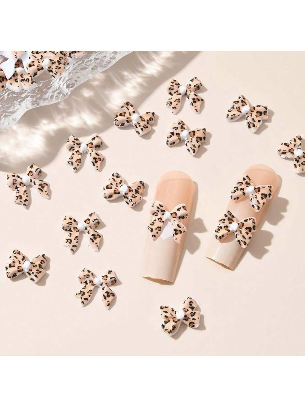 Leopard Print Bow Nail Charms Set - thumbnail 5