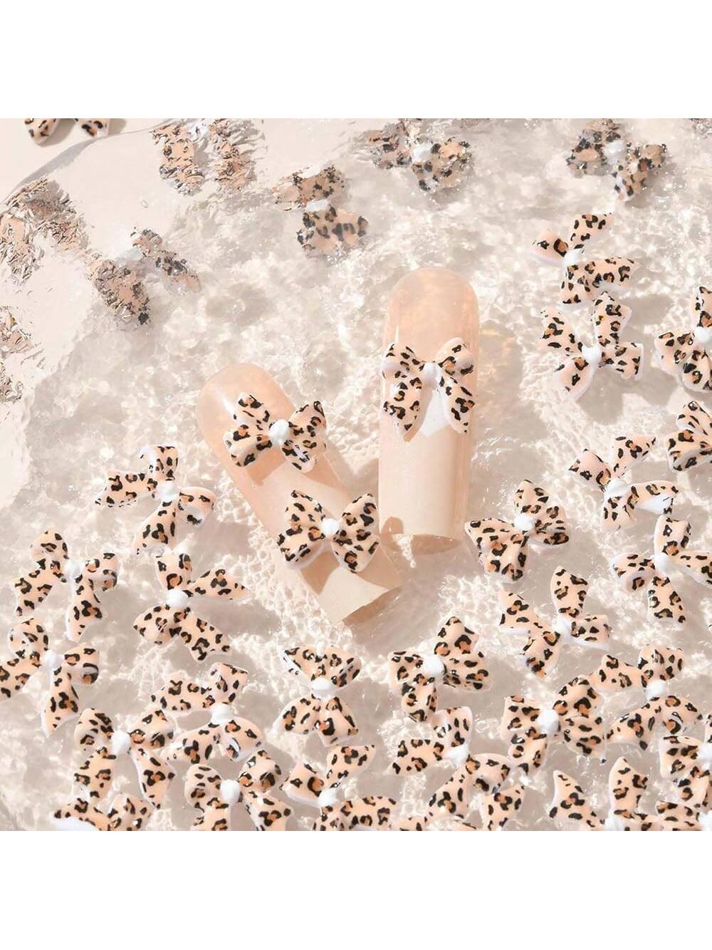 Leopard Print Bow Nail Charms Set - thumbnail 8