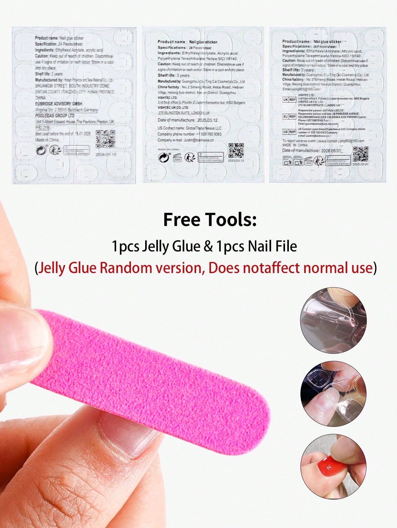 Pink & Yellow Polka Dot Press-On Nails - thumbnail 7