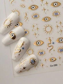 5D Evil Eye Star Snake Nail Sticker - view 1