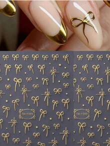 Gold Bow Nail Art Stickers - view 1