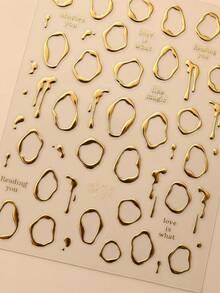 Gold Heart Metal Nail Stickers - view 1