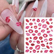 Red Lips Nail Art Stickers - view 1