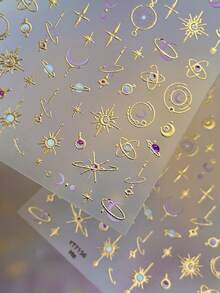 Silver Foil 5D Embossed Nail Stickers - view 1
