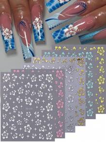 Summer Hibiscus Flower Nail Stickers - view 1