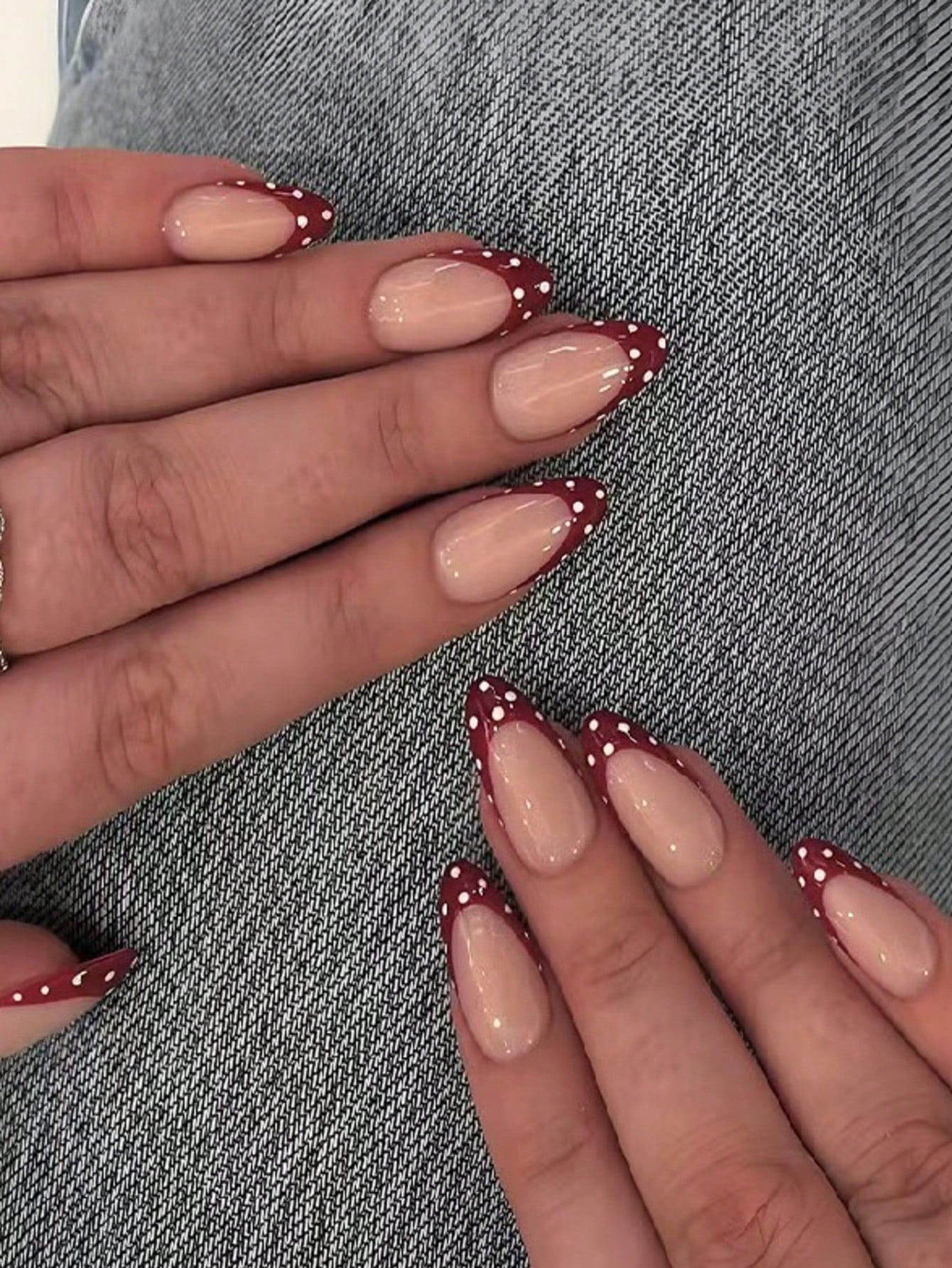 Red French Polka Dot Nail Stickers