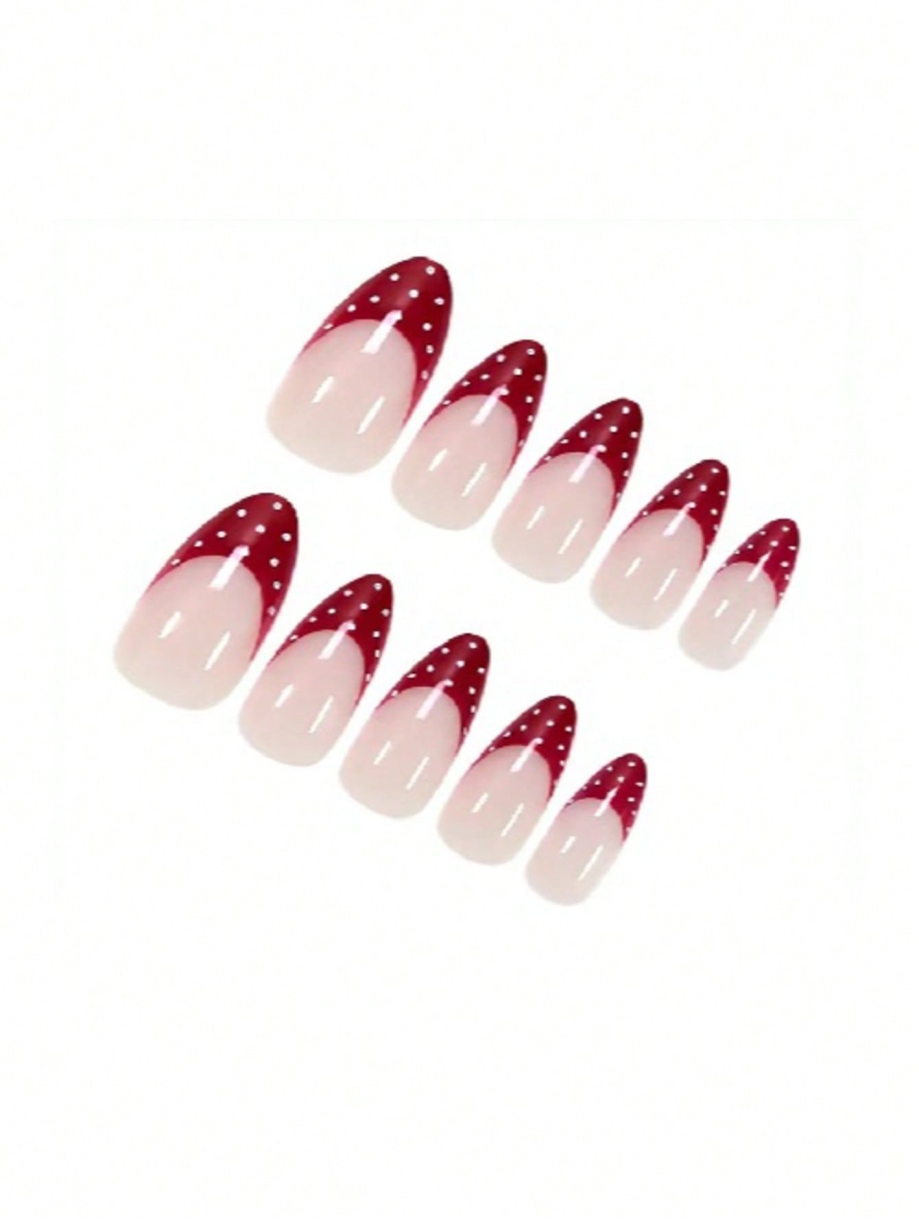 Red French Polka Dot Nail Stickers - thumbnail 4
