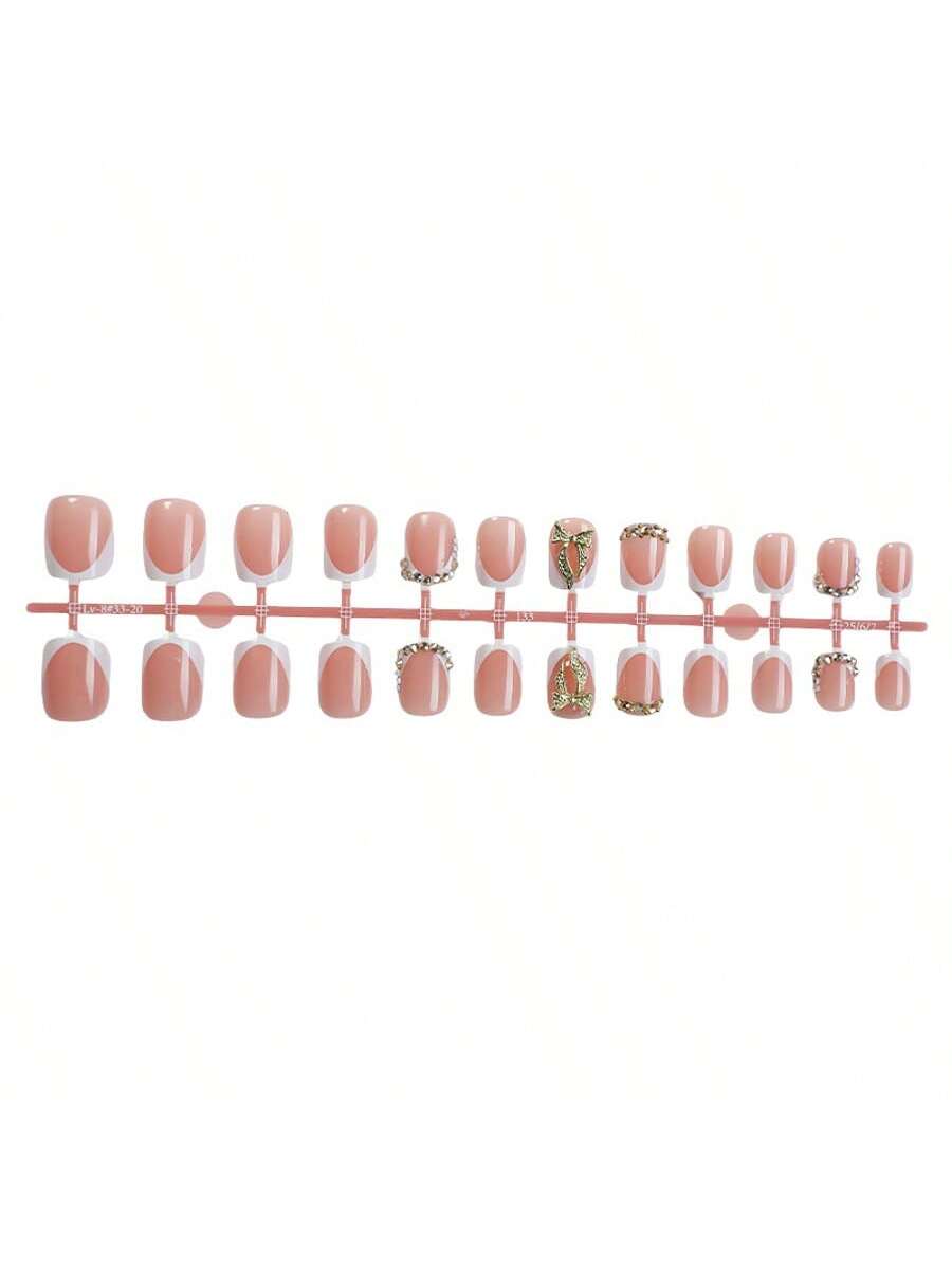 Rhinestone Butterfly French Press-On Nails - thumbnail 4
